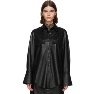 Nanushka Black Vegan Leather Elpi Shirt